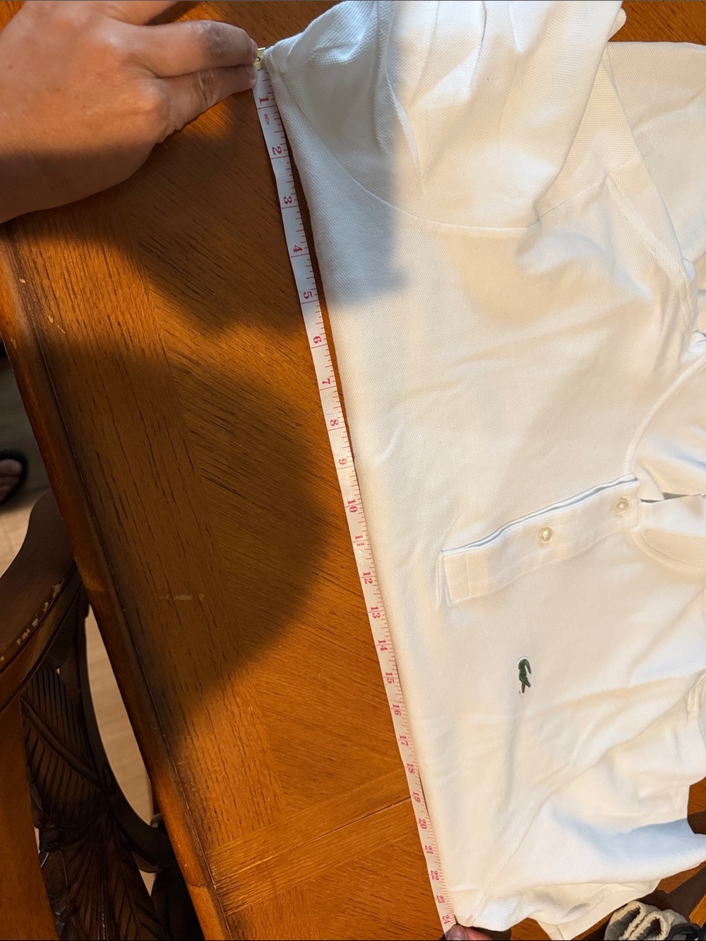 Lacoste Men's White Polo with Green Crocodile Logo - Picture 6 of 6